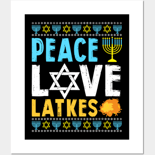 Love Peace Latkes Hanukkah Chanukah Jewish Posters and Art